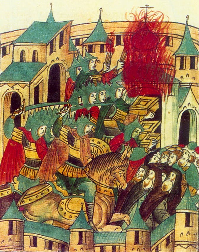 In the winter of 1237â€“38 Batu Khan and his army sacking Suzdal