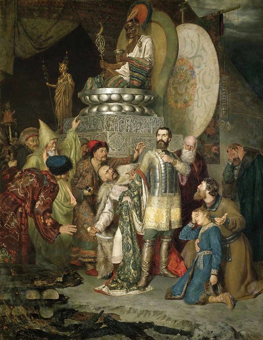 Batu Khan stabbed Prince Michael of Chernigov to death for his refusal to do obeisance to Genghis Khan's shrine in the pagan ritual.