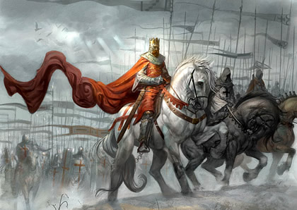 Richard I leading forces on the Third Crusade