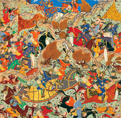 Timur defeating the Mamluk Sultan Nasir-ad-Din Faraj