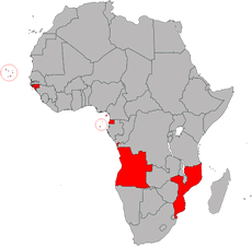 Map of Portugese in Africa