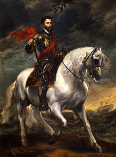 Charles V on horse back